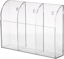 Wall Mount Remote Control Holder Clear Acrylic Media Organizer Storage Bo