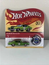 Hot Wheels 50th Redline Anniversary ‘67 HEMI Barracuda w/Metak Button 5/5 E20