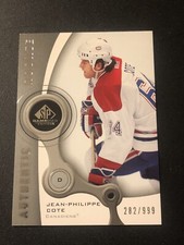 2005-06 SP Game Used Edition Authentic Rookies /999 Jean-Philippe Cote Rookie RC