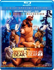 Disney Nature Moose Comedy Brother Bear 1 & 2 Two Movie Collection Blu-ray & DVD