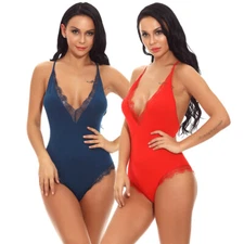 Women's Sexy Lingerie One-Piece Babydoll Bodysuit Mini Teddy Nightgown Sleepwear