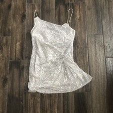 asos size 8 sparkle dress mini silver rocuhed Bridal