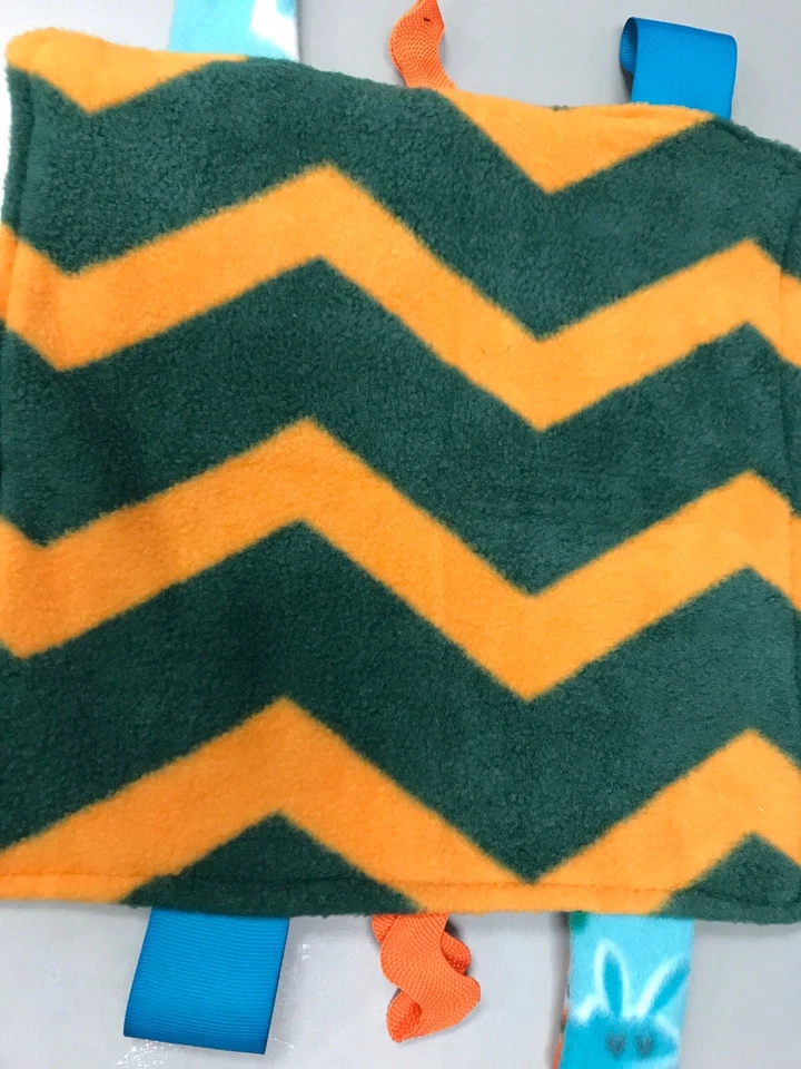 Manta Lovey Hecha a Mano Neutro Género Monstruo Vellón Etiqueta Bebé Cinta 11X11 J4 Foto 3 de 4