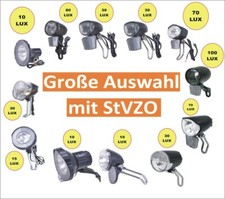 Fahrrad Beleuchtung 30 70 80 100 Lux Vorderlicht Rücklicht LED Standlicht StVZO