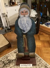 Vintage Santa Claus Wood Cutout Holiday Xmas Christmas Display Decoration
