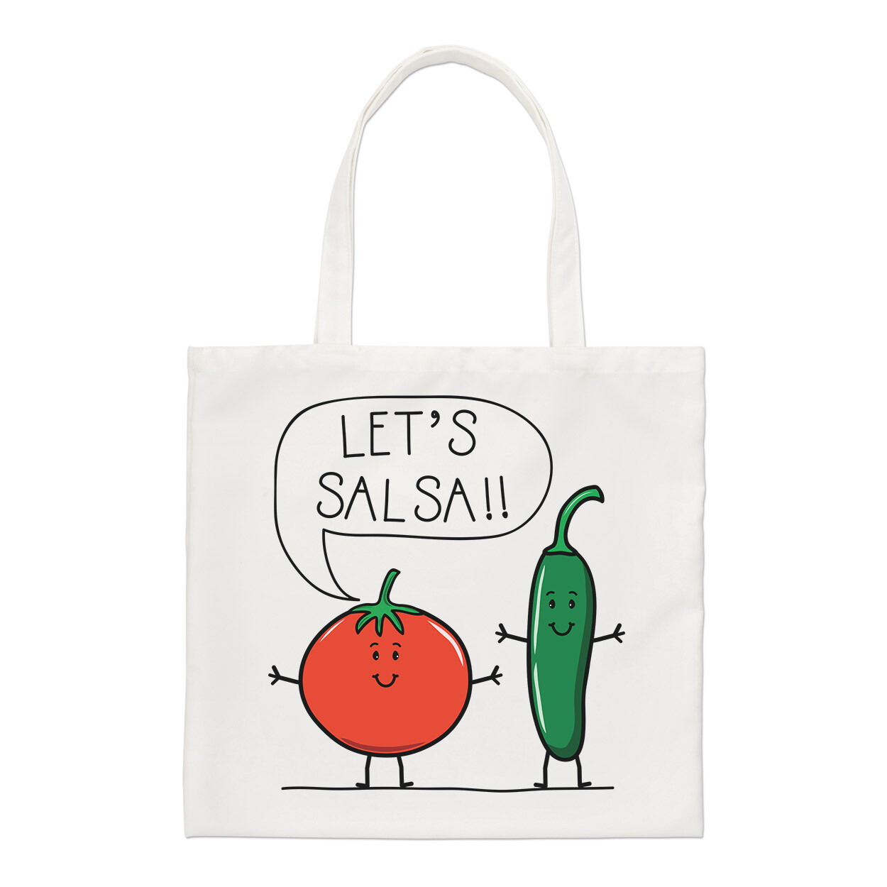 Let's Salsa Chilli Peppers Regular Tote Bag Spicy Food Hot Dancing Funny Shopper