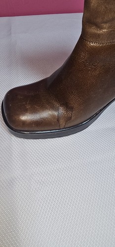 Vintage Steve Madden "LIZIE" braune Plateau-Stiefel aus Leder mit klobigem Absatz Damengröße 10B ** - Bild 14 von 23
