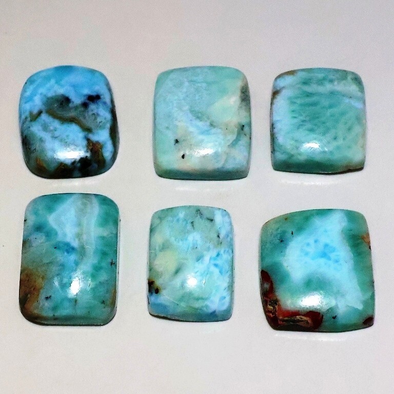 132 Ct Natural Sky Blue Larimar Rectangle Cabochon Untreated