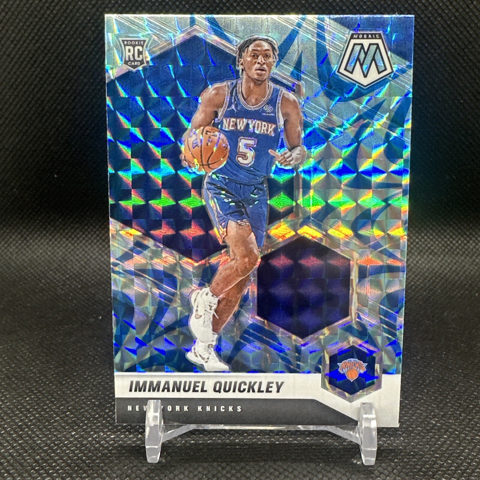 Immanuel Quickley 2020-21 Panini Mosaic Reactive Blue Rookie Card RC #208