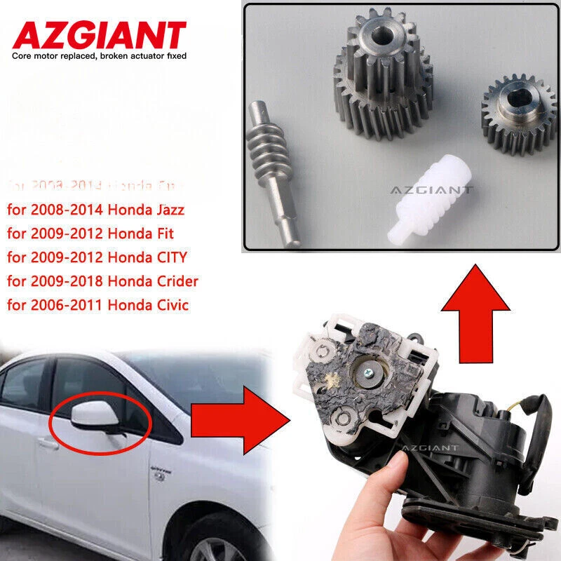 for 2006-2011 Honda Civic Exterior Side View Mirror Folding Motor Gear Kit