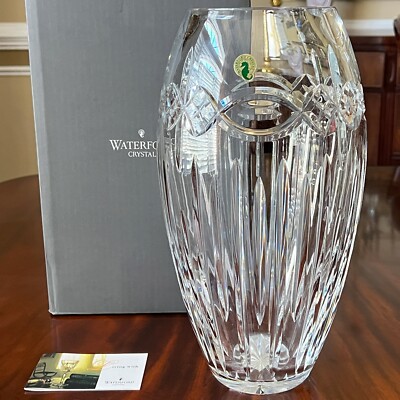 Waterford Crystal DOLMEN 13'' VASE Celtic Knot Ireland Made New Old Stock in box