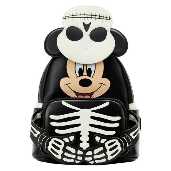 Loungefly Disney Mickey Mouse Glow Skeleton Mini Backpack  display picture 2