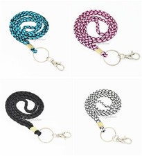 Handcrafted weave Ribbon Neck Lanyard with key chain for key, ID badge holder