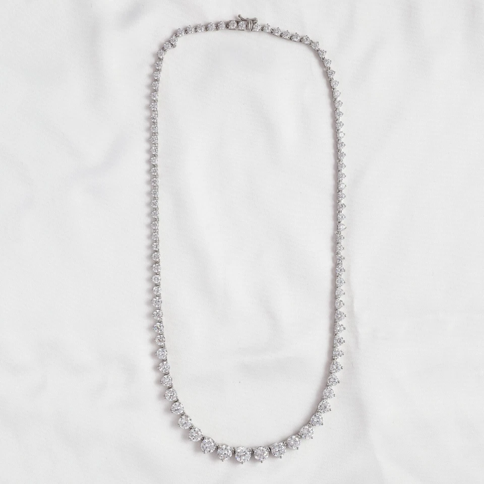 Collar Tenis 7.00 Cttw GIA Auténtico Redondo Diamante Real 16" Cultivado en Laboratorio Foto 4 de 4