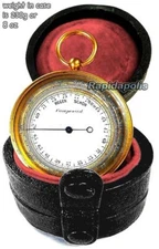 Superb Dual Cased Antique German or Swiss Golden Pocket Compass / Barometer