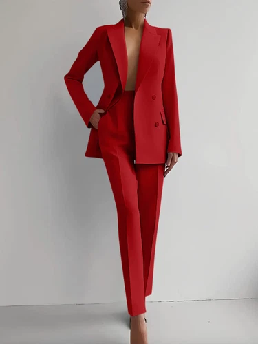 Women Blazer Suit Set Ladies Long Sleeve Formal Work Jacket Pants Suit Set-UK. - Picture 5 of 14