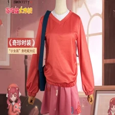 Game Identity Ⅴ Alice DeRoss Cosplay Costume Red Dress Hoodie Fullset W/bag