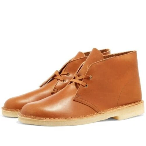 Clarks Originals Desert Boot Dark Tan Leather | eBay