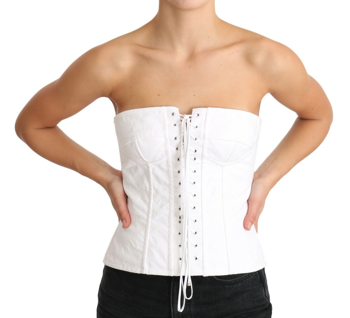 Bustier Vintage Dolce & Gabbana 1993 - Dentelle Coton Couleur Crème, Taille IT42, Parfait état
