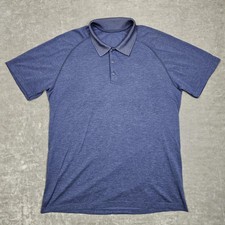 Lululemon Polo Shirt Mens XL Blue Heather Golf Performance Stretch Athletic Top