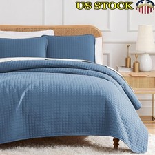 Queen Full Bedding Set Microfiber Quilt Pillow Shams Easy Care Soft Refresh New