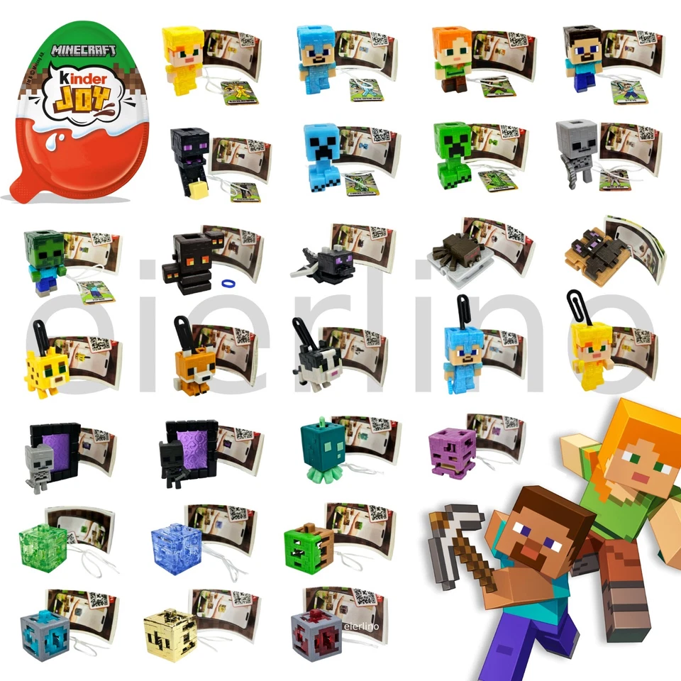MINECRAFT Kinder Joy Figuren EINZELAUSWAHL alle 28 Stück mit BPZ VC307-VC405 NEU - Bild 1 von 1