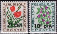 REUNION CFA taxe 50 54 ** MNH Fleur des prés coquelicot pervenche