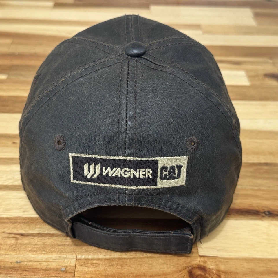 CAT Wagner Equipment Co USA Flag Black Workwear Dad Hat Adjustable Cap - Image 4 of 4