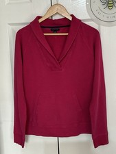Tommy Hilfiger Womens Hoodie L Red Pullover Kangaroo Pocket