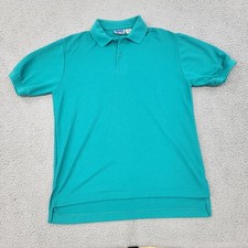 Levis Polo Mens Medium VTG 80s Teal Green Performance Embroidery Shirt