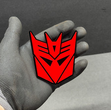 2x Decepticon Transformer Mask Car Fender Badge Acrylic Emblem Red Black Decal 2x Decepticon Transformer Mask Car Fender Badge Acrylic Emblem Red Black Decal