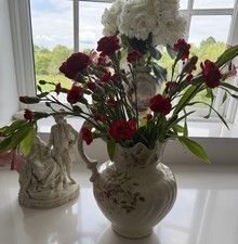 Large Vintage  ceramic pitcher with floral pattern