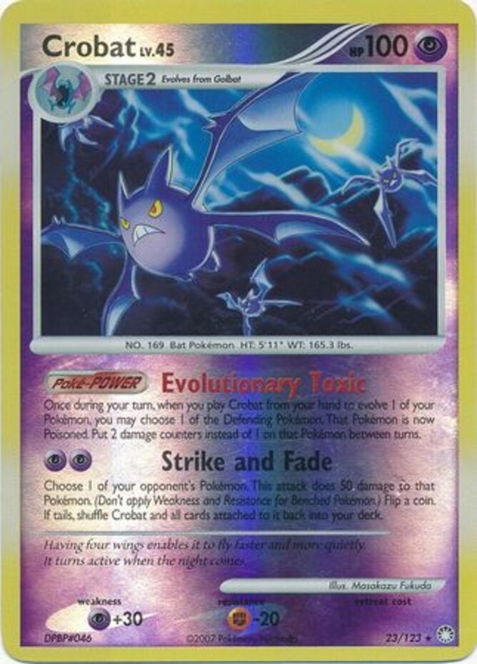 Crobat - 23/123 - Rare - Reverse Holo - DMG - Mysterious Treasures