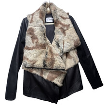 Doma Womens Black Leather Animal Print Rabbit...