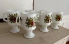 Set of 6 Vintage Corning Ware “Spice of Life” Milk Glass Pedestal Mugs Cups