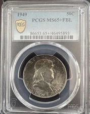 1949 50c Franklin Half Dollar PCGS MS65+ FBL