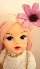 Stunning  Vintage Sindy doll 1980s OOAK rerooted with pretty pink hair.