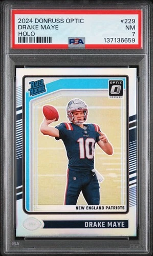 2024 PANINI DONRUSS OPTIC HOLO #229 DRAKE MAYE ROOKIE RC PSA 7