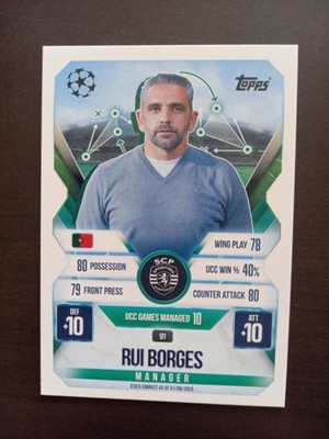 Rui BORGES Sporting Club Portuga Topps Match Attax Extra Manager Trainer 2025 26