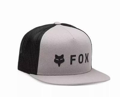 Fox Racing Absolute Mesh Snapback Baseball Cap Mütze Grau Motocross Flat Peak Race