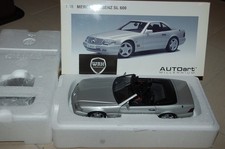 MERCEDES SL 600 R129 SILVER AUTOART DIECAST 76231  1:18 SUPERB!! SEE INFO