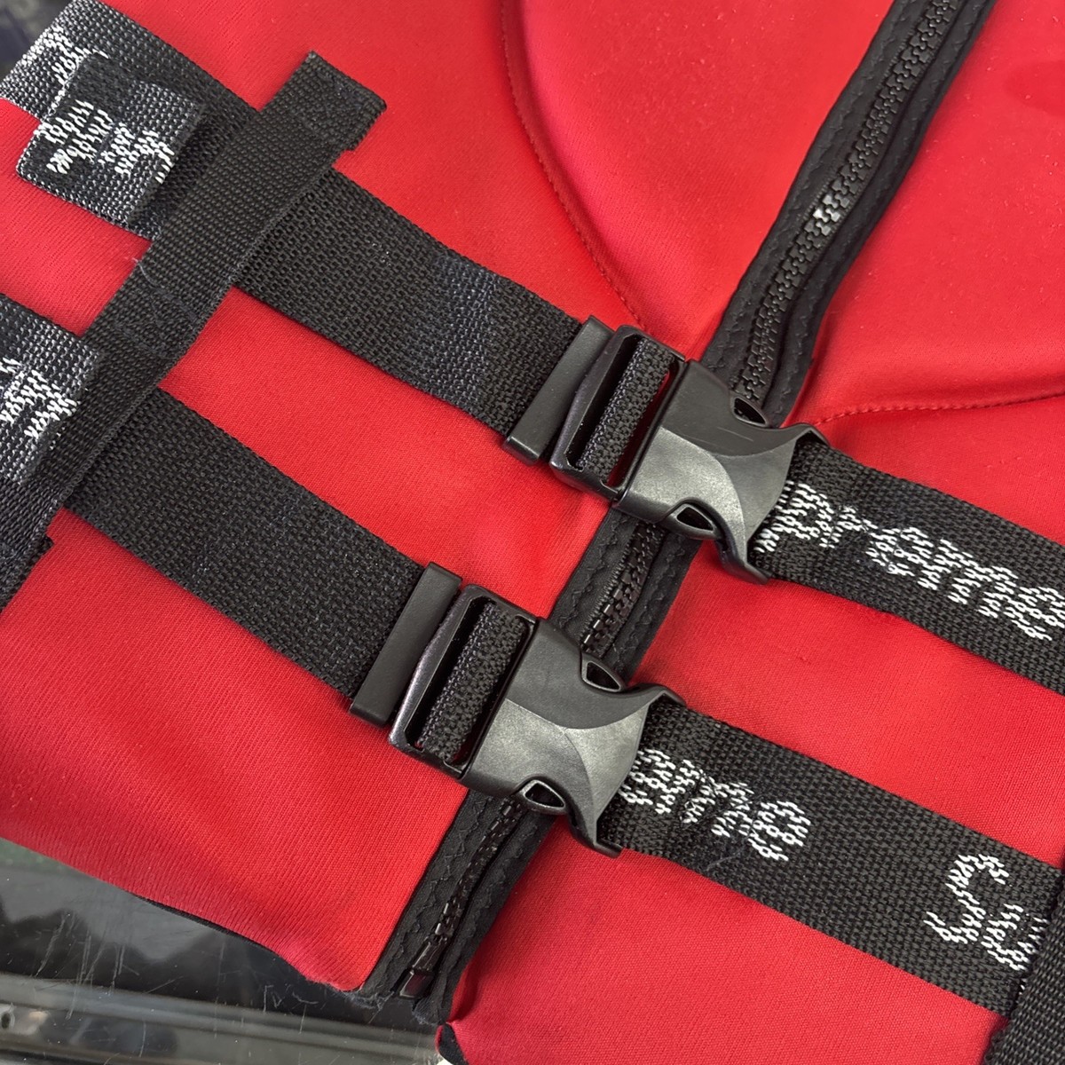 Supreme Life Vest Jacket Red Black White medium | eBay