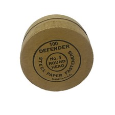 100 Defender No 4 Steel Paper Fasteners Made in USA Vintage Office Supplies