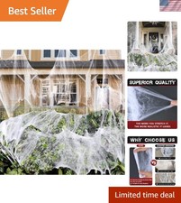 1000 sqft Super Stretch Halloween Spider Webs  30 Fake Spiders for Spooky Decor