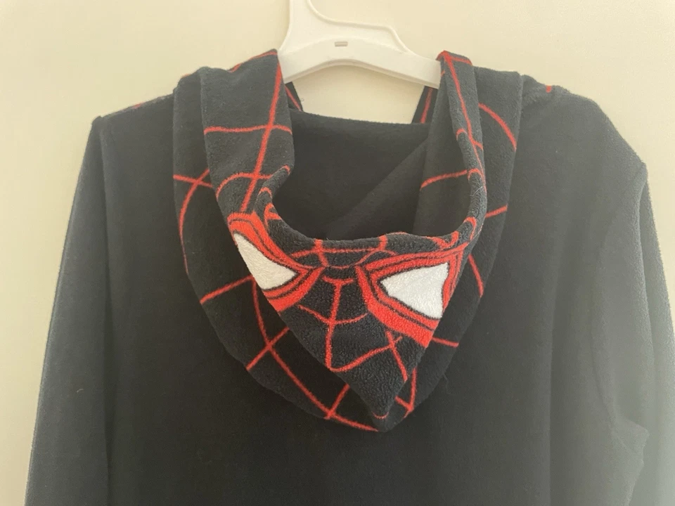 Marvel Spider-Man Miles Morales Niño Niño 1 Pieza Cremallera Manga Larga Pijama Negro S Foto 4 de 4