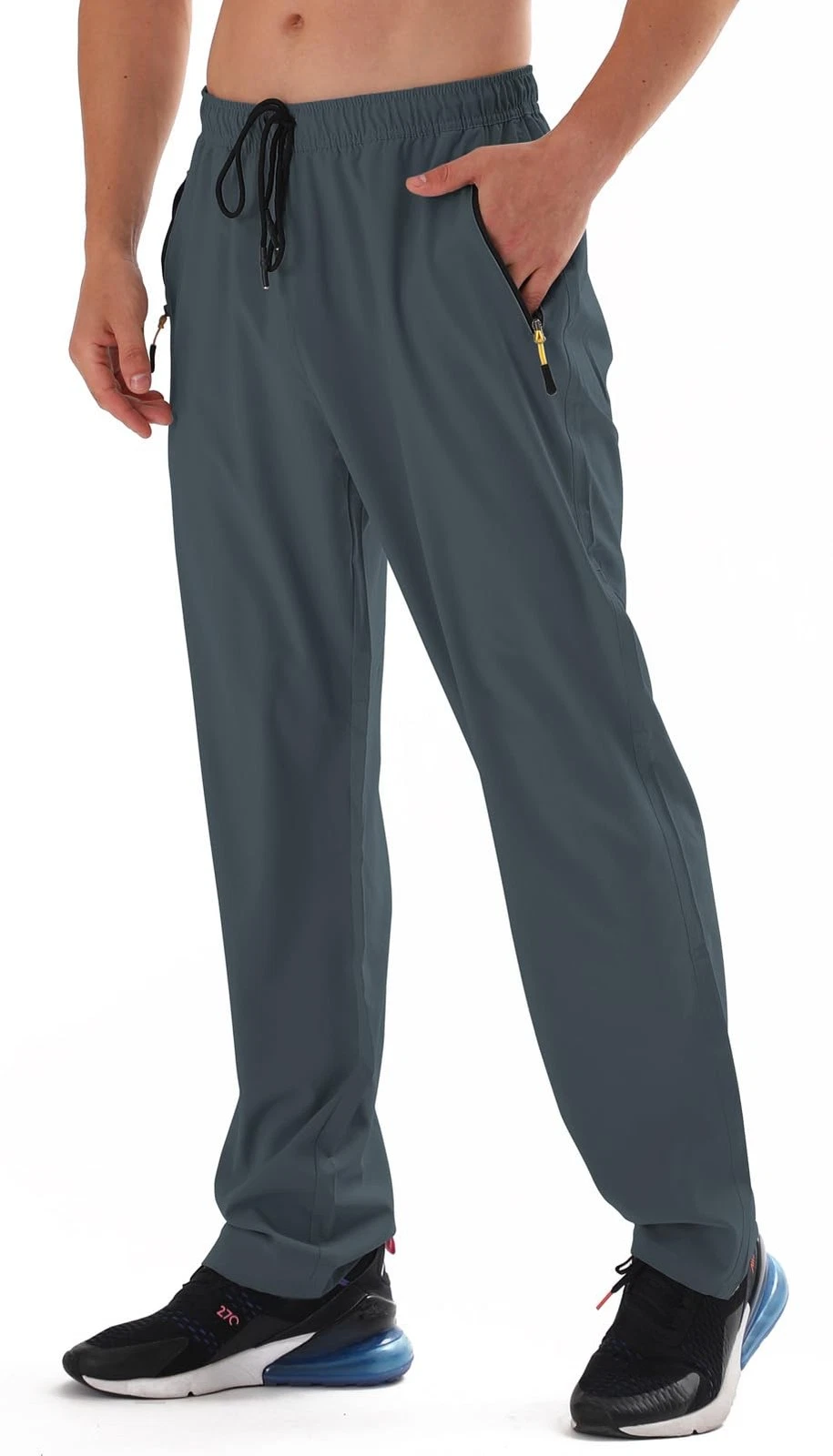 Mens Sweat Pants, with Pockets Outdoor Lightweight Breathable Quick Dry Athle...