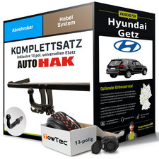 Anhängerkupplung abnehmbar für HYUNDAI Getz +E-Satz AHK