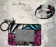 VERA BRADLEY Zip ID & Lanyard CANYON ROAD Badge Holder Key Ring NWT #14559-J18