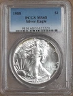 1988 $1 American Silver Eagle PCGS MS68 (220)