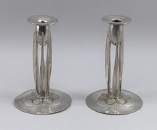 Liberty & Co Tudric Archibald Knox Candlesticks 0223